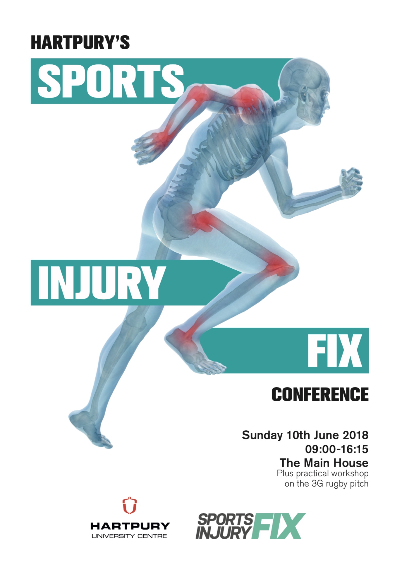 Sports Injury Fix conference flyer with Hartpury College